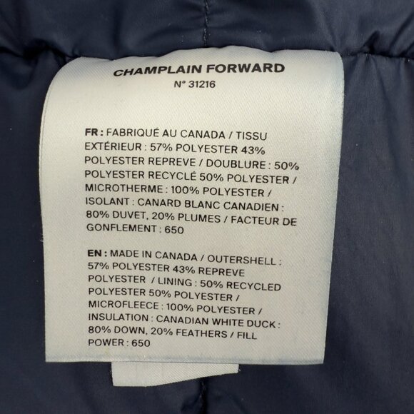 NEW 👌 QUARTZ Co. NWOT Champlain Forward Hooded Down Navy Blue Puffer Parka XS - Picture 15 of 16